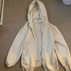 Cream zip up sweater